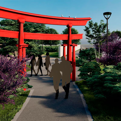 проект ворот в японском стиле